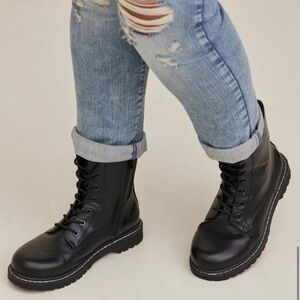 Torrid black chunky combat boots 9WW